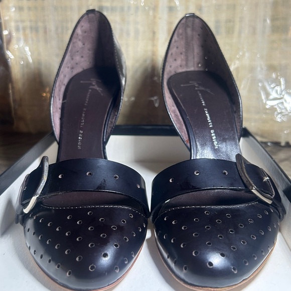 Giuseppe Zanotti Design DONNA 90 SCARPA KULATTA  T. MORO Black Perforated Heels - Picture 5 of 9